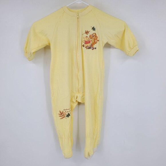 Walt Disney Nature's Playtime Fall Leaves Tigger and Pooh Yellow Onesie 18M - Picture 1 of 12